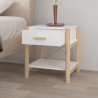    Tavolino da Letto Bianco 42x38x45 cm in Legno ingegnerizzato