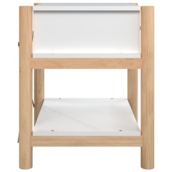    Tavolino da Letto Bianco 42x38x45 cm in Legno ingegnerizzato