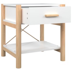    Tavolino da Letto Bianco 42x38x45 cm in Legno ingegnerizzato