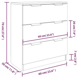    Credenze 3 pz Rovere Marrone in Legno ingegnerizzato