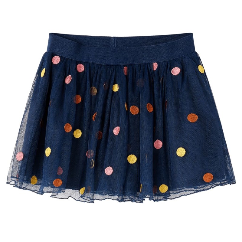 Gonna da Bambina in Tulle a Pois Blu Marino 116