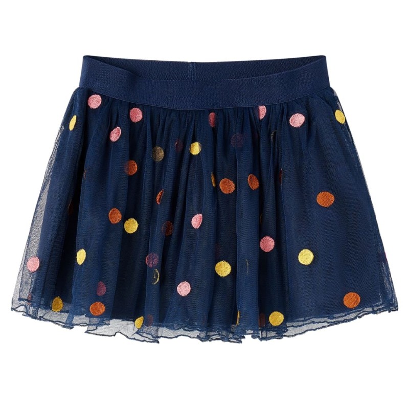 Gonna da Bambina in Tulle a Pois Blu Marino 92