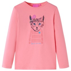 Maglietta da Bambina a Maniche Lunghe Gatto Rosa 92