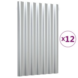    Pannelli Tetto 12pz Acciaio Verniciato Polvere Argento 60x36 cm