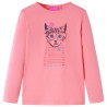 Maglietta da Bambina a Maniche Lunghe Gatto Rosa 116