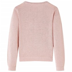 Cardigan da Bambina Lavorato a Maglia Rosa Tenue 116