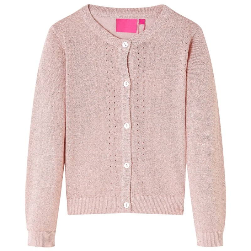 Cardigan da Bambina Lavorato a Maglia Rosa Tenue 140