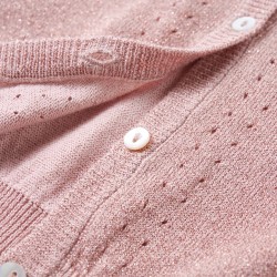 Cardigan da Bambina Lavorato a Maglia Rosa Tenue 140