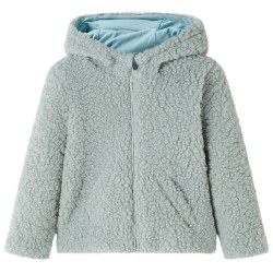 Giacca con Cappuccio Bambina Pelliccia Sintetica Teddy Verde Menta 116