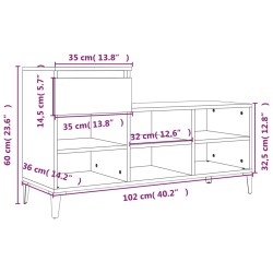    Scarpiera Grigio Sonoma 102x36x60 cm in Legno ingegnerizzato