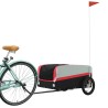 vidaXL Rimorchio da Bici Nero e Rosso 45 kg in Ferro