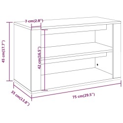    Scarpiera Bianco Lucido 75x35x45 cm in Legno ingegnerizzato