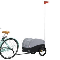 vidaXL Rimorchio da Bici Nero e Grigio 30 kg in Ferro