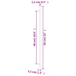 vidaXL Maniglie per Mobili 5pz Nere 480mm in Acciaio Inox