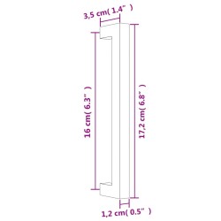 vidaXL Maniglie per Mobili 10pz Nere 160mm in Acciaio Inox