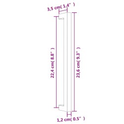 vidaXL Maniglie per Mobili 10 pz Nere 224 mm in Acciaio Inox