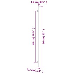 vidaXL Maniglie per Mobili 10 pz Argento 480 mm in Acciaio Inox