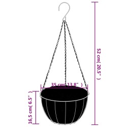    Ganci per Cesti Pensili con Fioriere 4 pz Nero in Acciaio