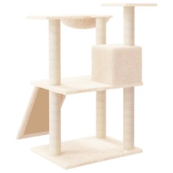 Albero per Gatti con Tiragraffi in Sisal Crema 83 cm