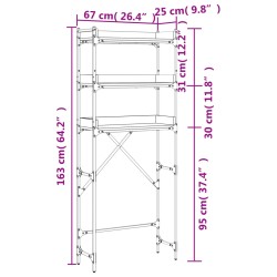 vidaXL Scaffale per Lavatrice Grigio Sonoma 67x25x163 cm Multistrato