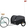 vidaXL Rimorchio da Bici Nero 45 kg in Ferro