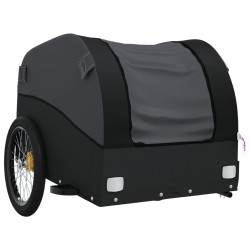 vidaXL Rimorchio da Bici Nero 45 kg in Ferro