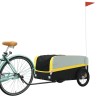 vidaXL Rimorchio da Bici Nero e Giallo 45 kg in Ferro