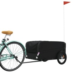 vidaXL Rimorchio da Bici Nero 45 kg in Ferro