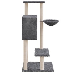    Albero per Gatti con Tiragraffi in Sisal Grigio Scuro 108,5 cm