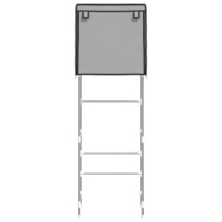 Rastrelliera per Bagno a 2 Livelli Grigia 56x30x170 cm Ferro