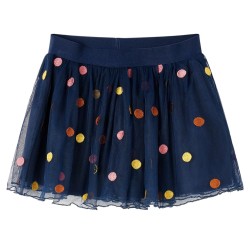 Gonna da Bambina in Tulle a Pois Blu Marino 140