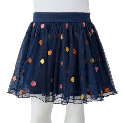 Gonna da Bambina in Tulle a Pois Blu Marino 140