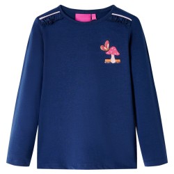 Maglietta per Bambini a Maniche Lunghe Blu Marino 116