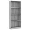    Libreria 4 Ripiani Grigio Sonoma 60x24x142 cm Legno ingegnerizzato