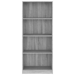    Libreria 4 Ripiani Grigio Sonoma 60x24x142 cm Legno ingegnerizzato