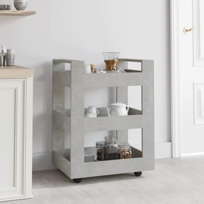    Carrello da Cucina Grigio cemento 60x45x80 cm Legno ingegnerizzato