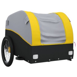 vidaXL Rimorchio da Bici Nero e Giallo 30 kg in Ferro