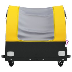 vidaXL Rimorchio da Bici Nero e Giallo 30 kg in Ferro