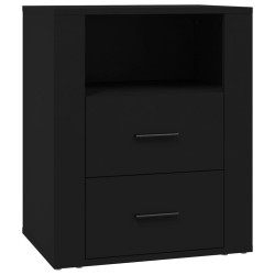    Comodino Nero 50x36x60 cm in Legno ingegnerizzato