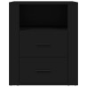    Comodino Nero 50x36x60 cm in Legno ingegnerizzato