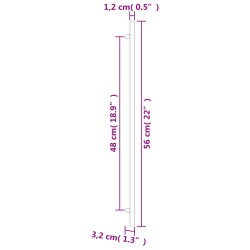 vidaXL Maniglie per Mobili 20 pz Nere 480 mm in Acciaio Inox