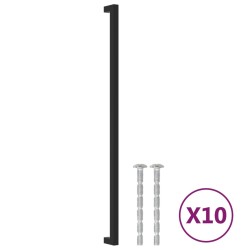 vidaXL Maniglie per Mobili 10 pz Nere 480 mm in Acciaio Inox