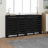    Copertura Termosifone Nera 210x21x85 cm Legno Massello Pino