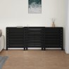    Copertura Termosifone Nera 210x21x85 cm Legno Massello Pino