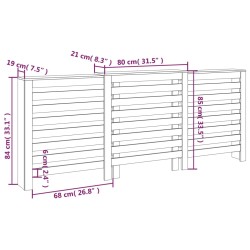    Copertura Termosifone Nera 210x21x85 cm Legno Massello Pino