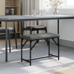 vidaXL Panca da Pranzo Grigio Scuro 62x32x45 cm in Acciaio e Tessuto