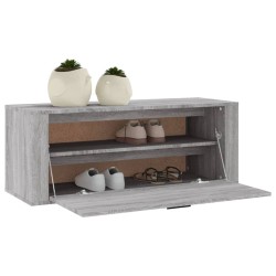    Scarpiera a Muro Grigio Sonoma 100x35x38cm in Legno ingegnerizzato