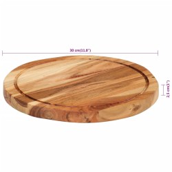 vidaXL Tagliere Ø30x2,5 cm in Legno Massello di Acacia