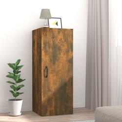    Mobile Pensile Muro Rovere Fumo 34,5x34x90 cm Legno ingegnerizzato