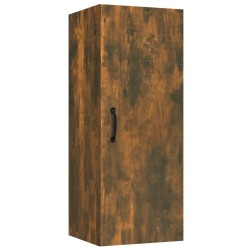    Mobile Pensile Muro Rovere Fumo 34,5x34x90 cm Legno ingegnerizzato